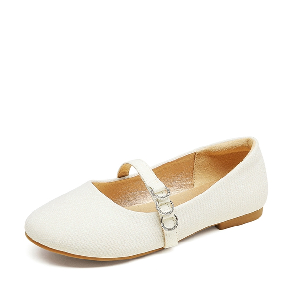 Girls Mary Jane Ballet Flats - WHITE -  0